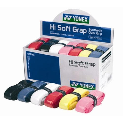 Yonex Hi Soft Badminton Replacement Grips Assorted Colours (24 Grips)