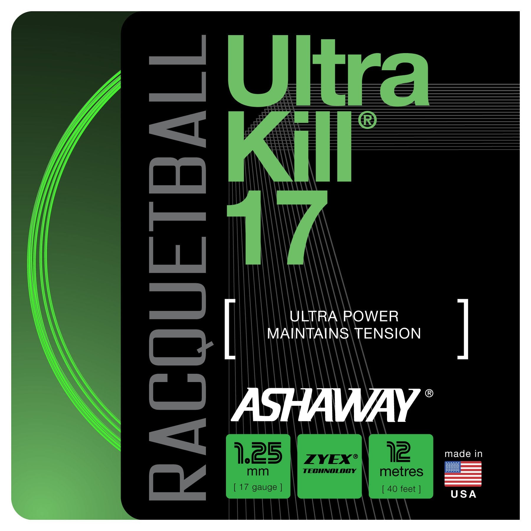 Ashaway UltraKill 17 Racketball String Set