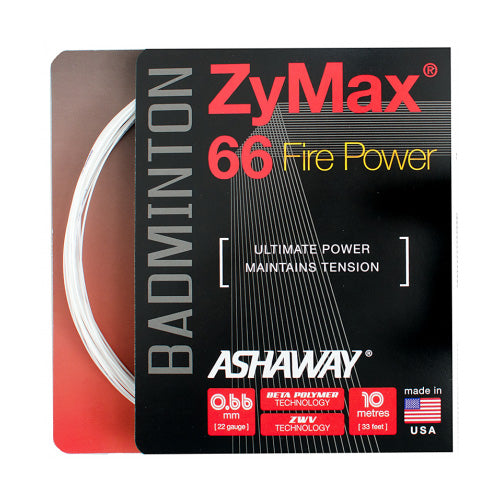 Ashaway Zymax 66 Fire Power Badminton String - 10m Set