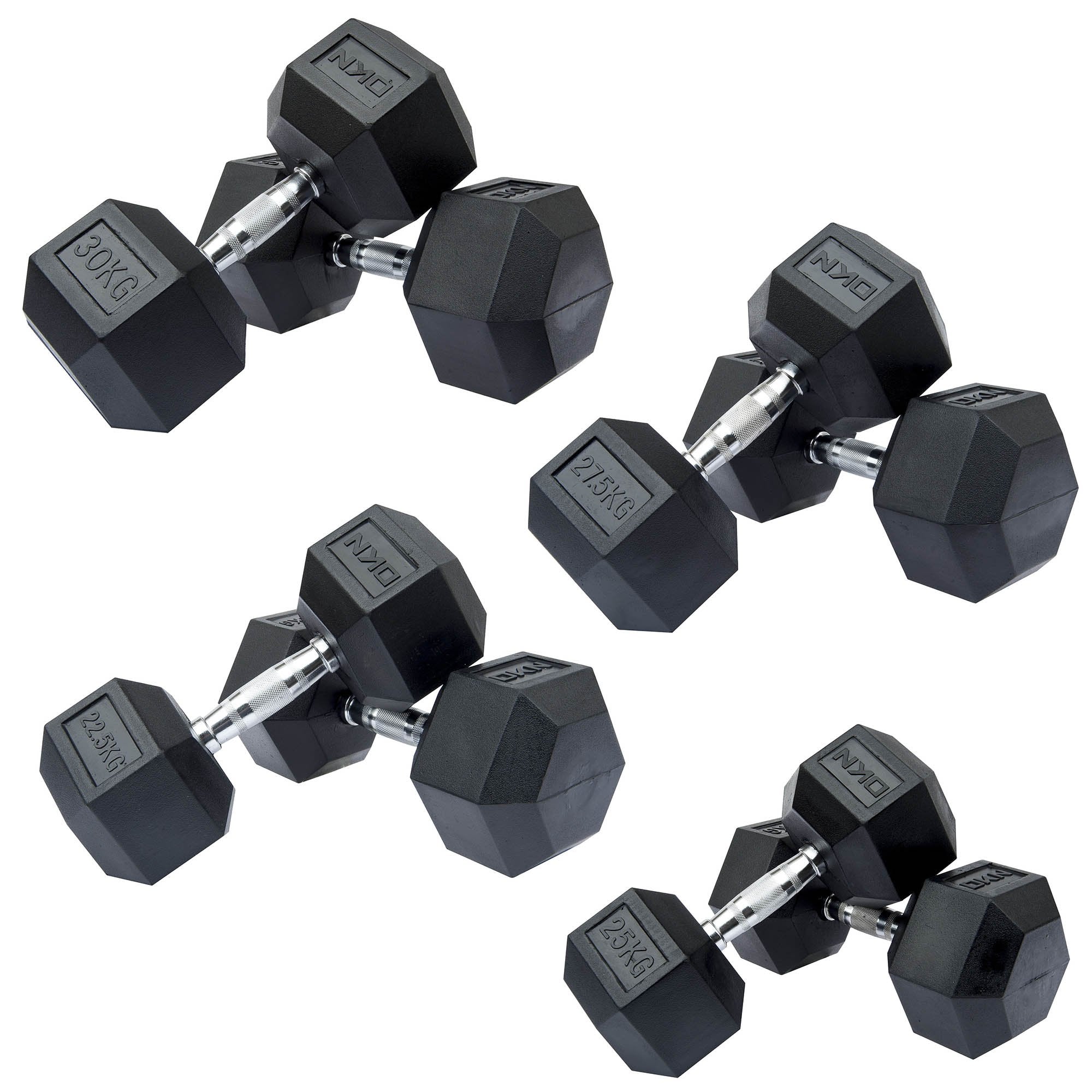 Image of DKN 25 kg Rubber Hex Dumbbell