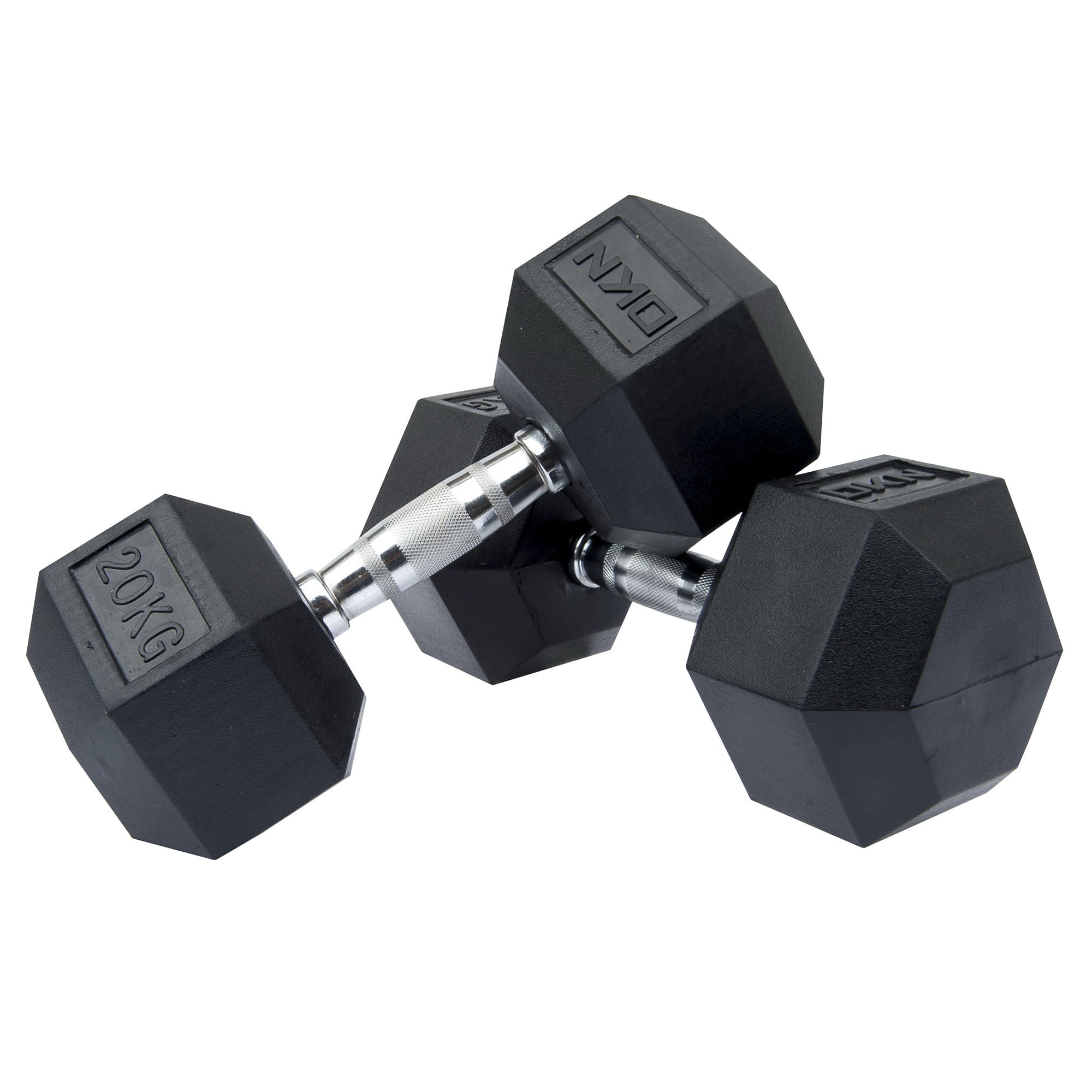 DKN Rubber Hex Dumbbells