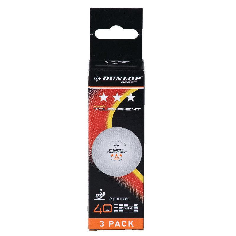 Dunlop Fort Tournament 3 Star Table Tennis Balls - Box of 3