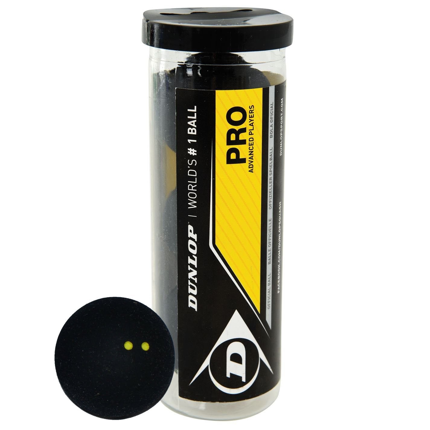 Dunlop PRO Squash Balls - Tube of 3