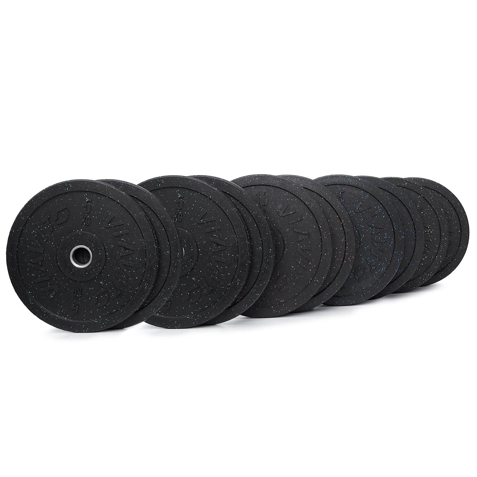 Image of Viavito Rubber Crumb Bumper Olympic 110kg Weight Plates Set