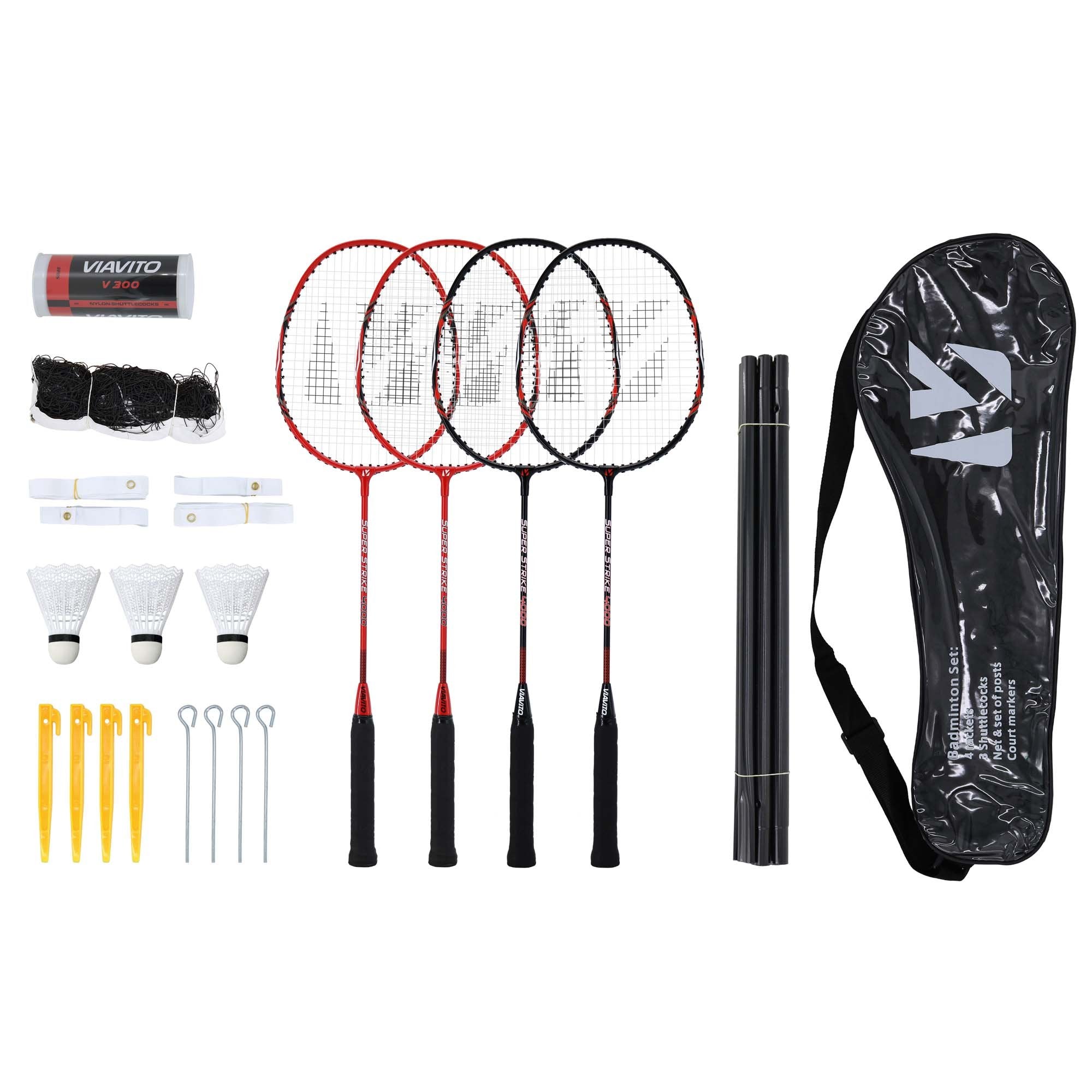 Viavito Super Strike 4 Player Badminton Set