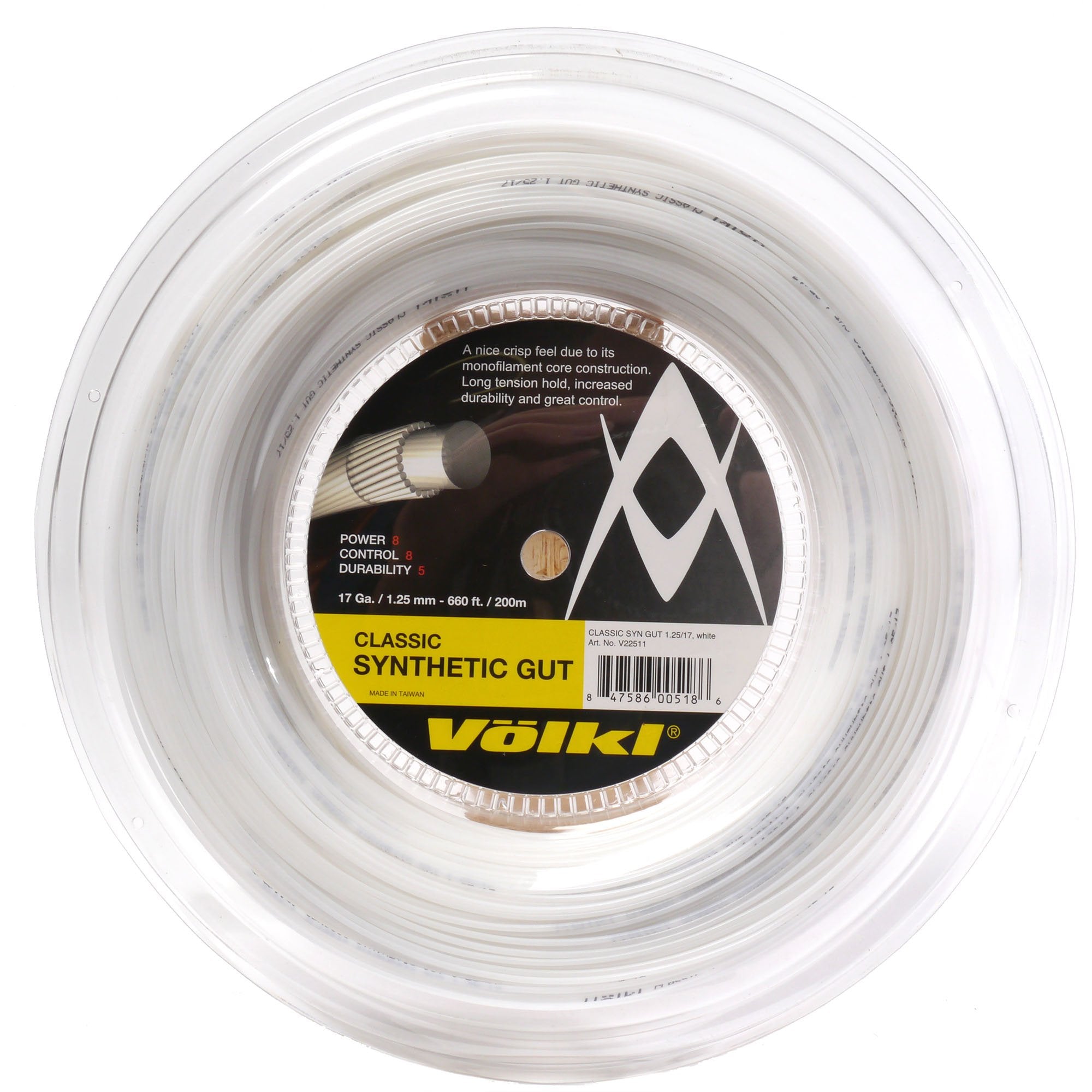 Volkl Classic Synthetic Gut Tennis String - 200m Reel