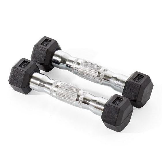 York 2 x 1.25kg Rubber Hex Dumbbells