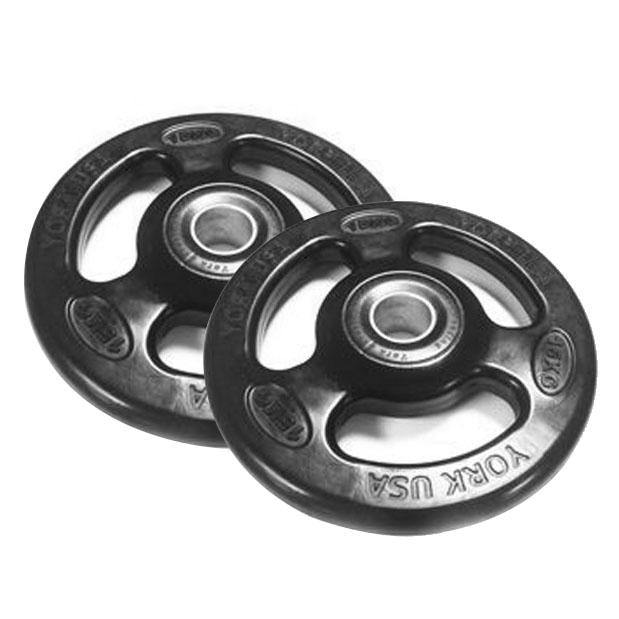 York 2 x 15kg Rubber ISO-Grip Weight Plates