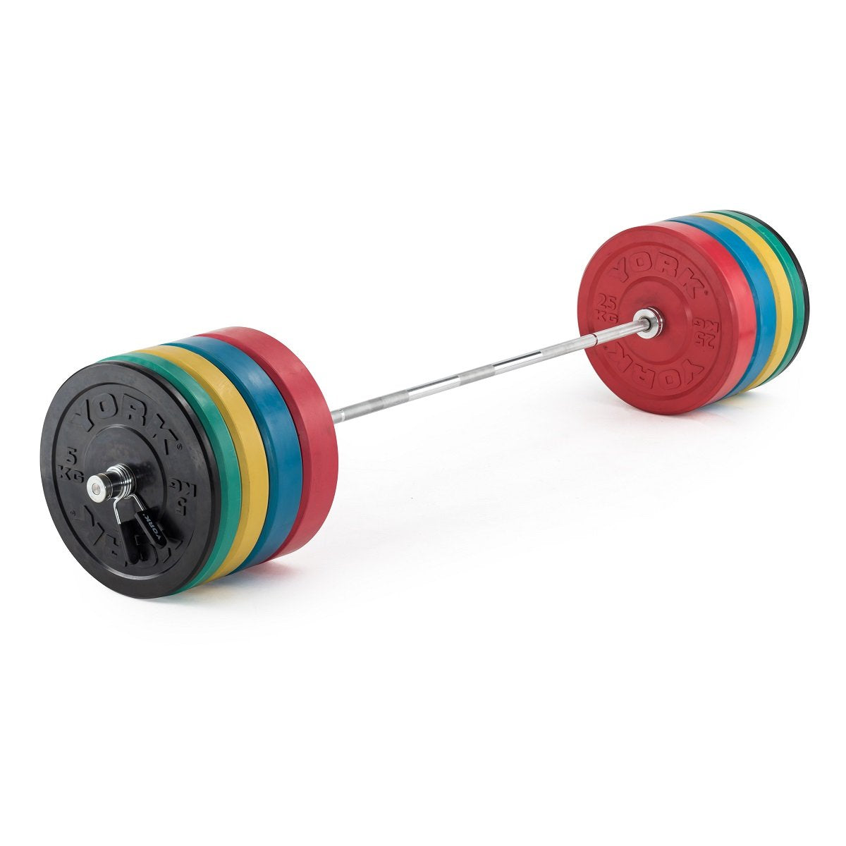 Image of York Solid Rubber Bumper Olympic Coloured Weight Plates