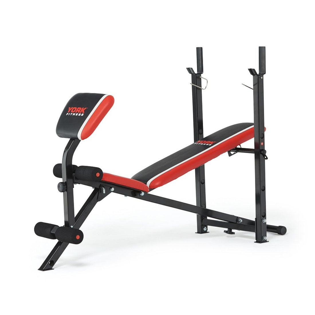 York Warrior 2 in 1 Folding Barbell and Ab Bench with Curl