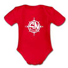 Load image into Gallery viewer, Organic S.Y.L.W Short Sleeve Baby Bodysuit - red
