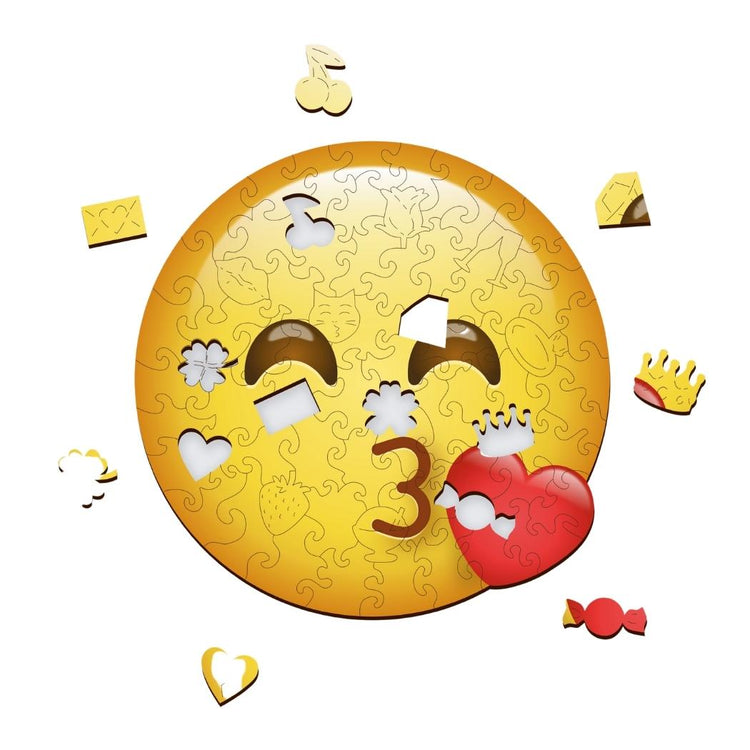 Emoji One Heart Wooden Puzzle missing pieces
