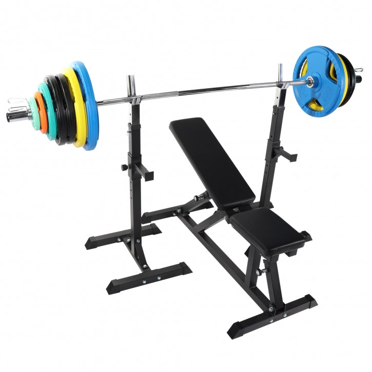 Complete set Fitnessbank met 150 kg olympische halterset