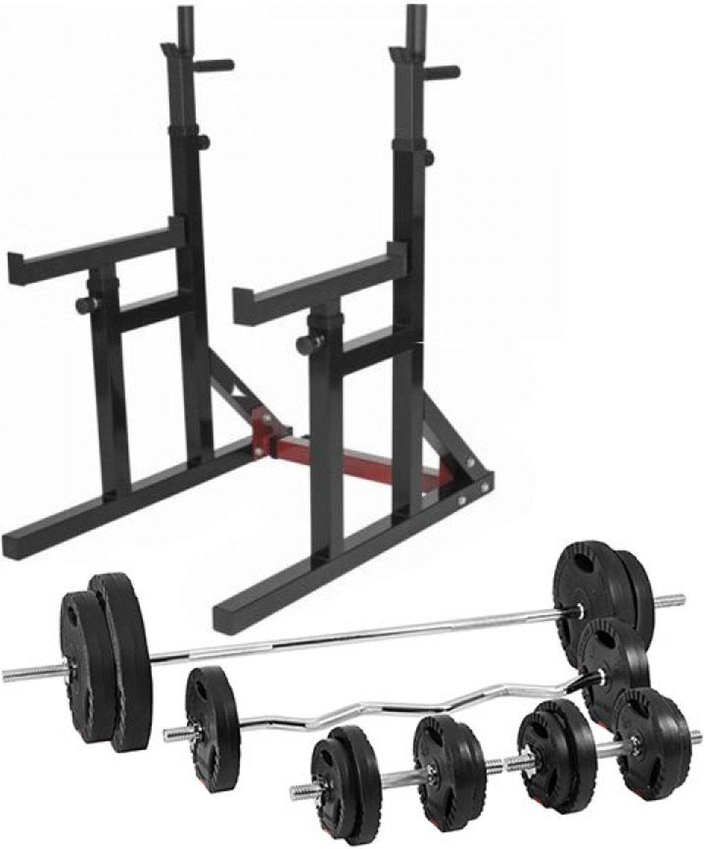 Multi Squat Rack Met 100 kg Halterset Gripper Kunststof