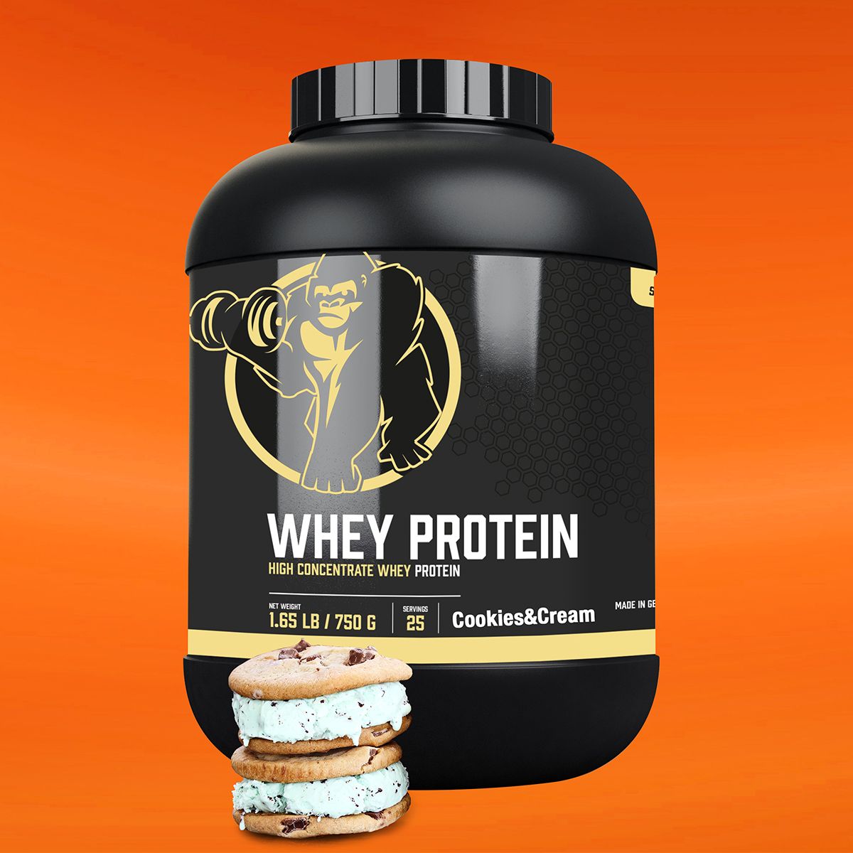 Gorilla Sports Whey Proteïne 750 g Cookies cream