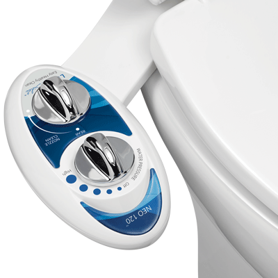 Closeup of luxe bidet Neo 120 model control panel.