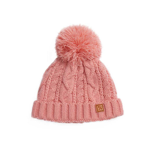 Classic Warm Adorable Kids Striped Knit Winter Pom Pom Hat Beanie Hats for  Christmas - S (Pink & White)