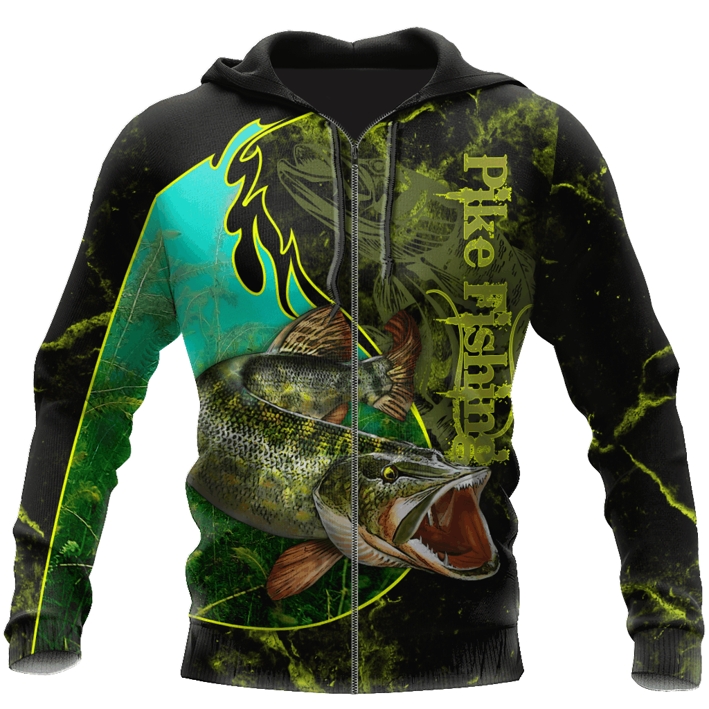Collection Northern Pike fishing underwater Yinyang camo 3d print shirts - Owls Matrix LTD