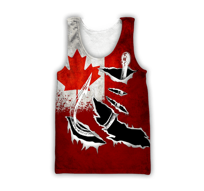 Collection Custom name Hooked on fishing Canada design 3d print shirts - Owls Matrix LTD