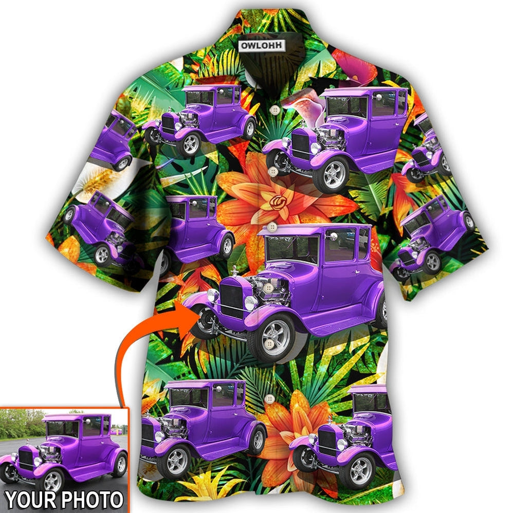 Car Model T Tropical Flower Custom Photo Hawaii Shirt Ha64785