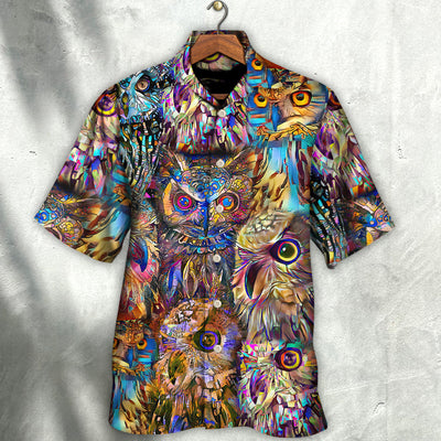 Owl Wild Animal Neon Colorful - Hawaiian Shirt - Owls Matrix LTD
