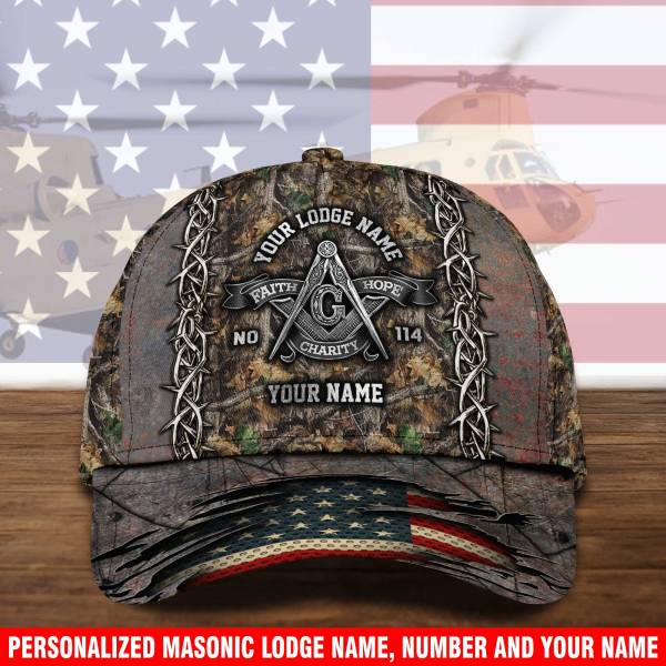 Cap Freemason 3D Cap Personalized Your Lodge , Number And Your Name - Owls Matrix LTD