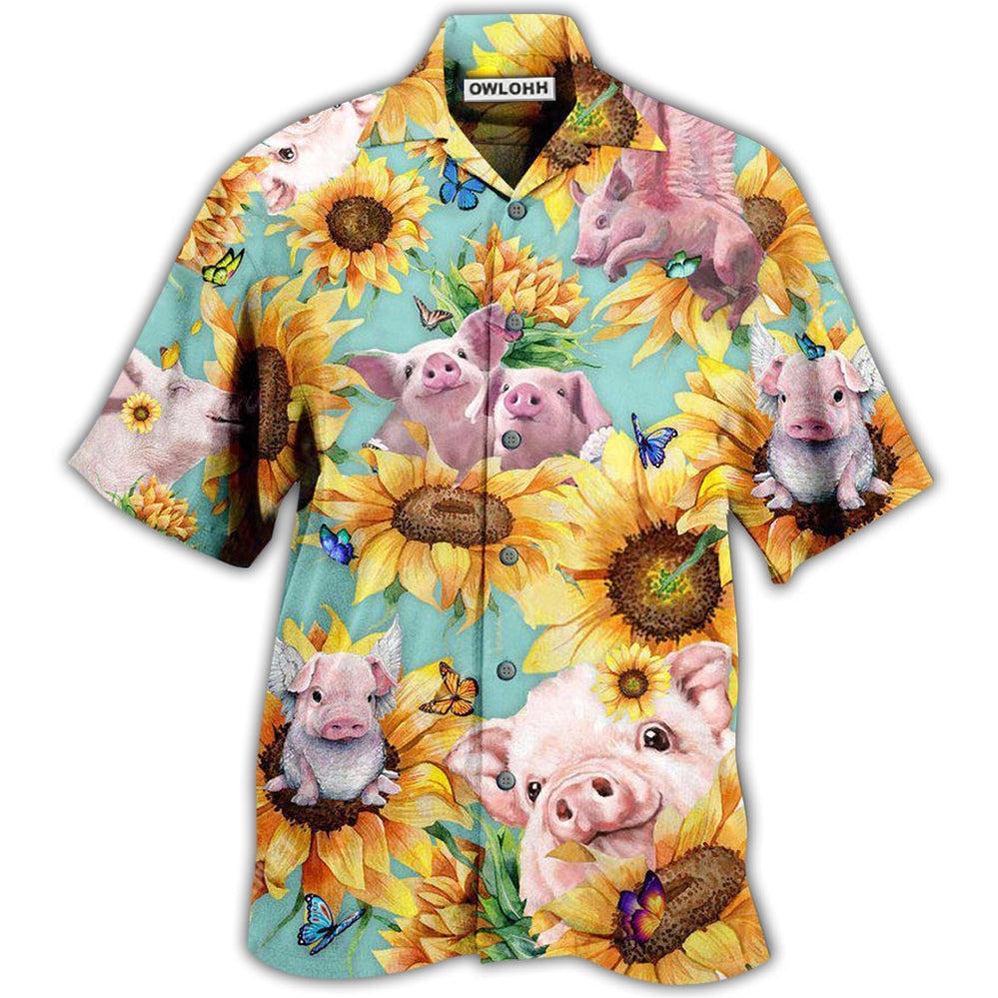 Pig Animals Amazing Loves Sunflowers Hawaii Shirt Ha82117