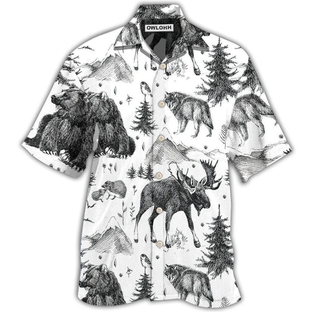 Animals Wild Black And White Hawaii Shirt Ha65681