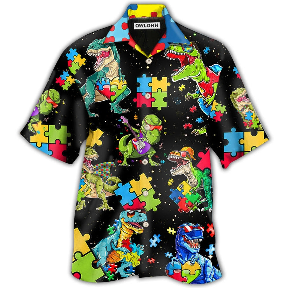 Autism Dinosaur Black Hawaii Shirt Ha27575