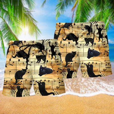 Cat Love Play Music - Beach Short - Owls Matrix LTD