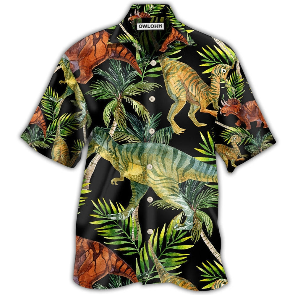 Dinosaur In Tropical Jungles Hawaii Shirt Ha87641