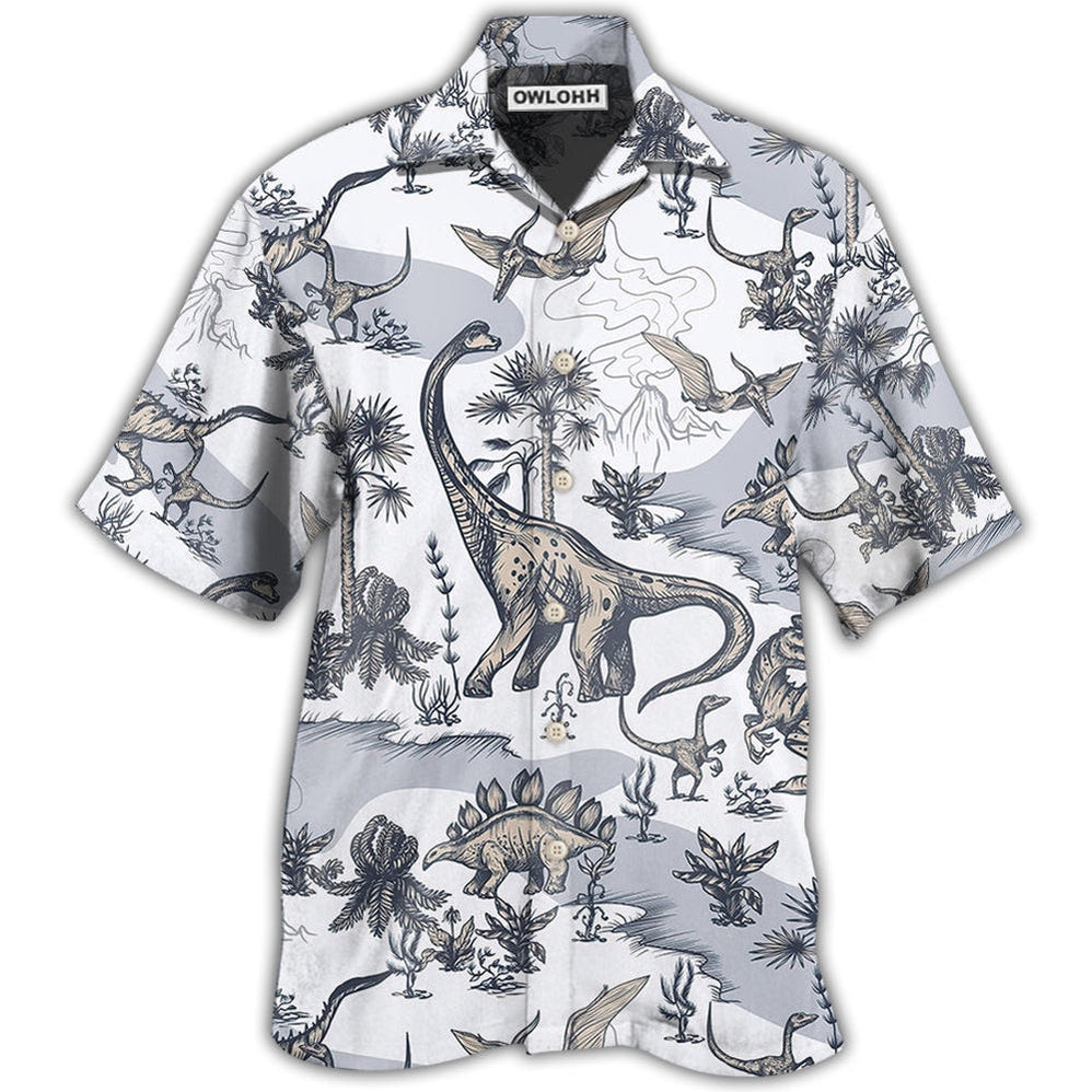 Dinosaur Jurassic Art Style Hawaii Shirt Ha35455