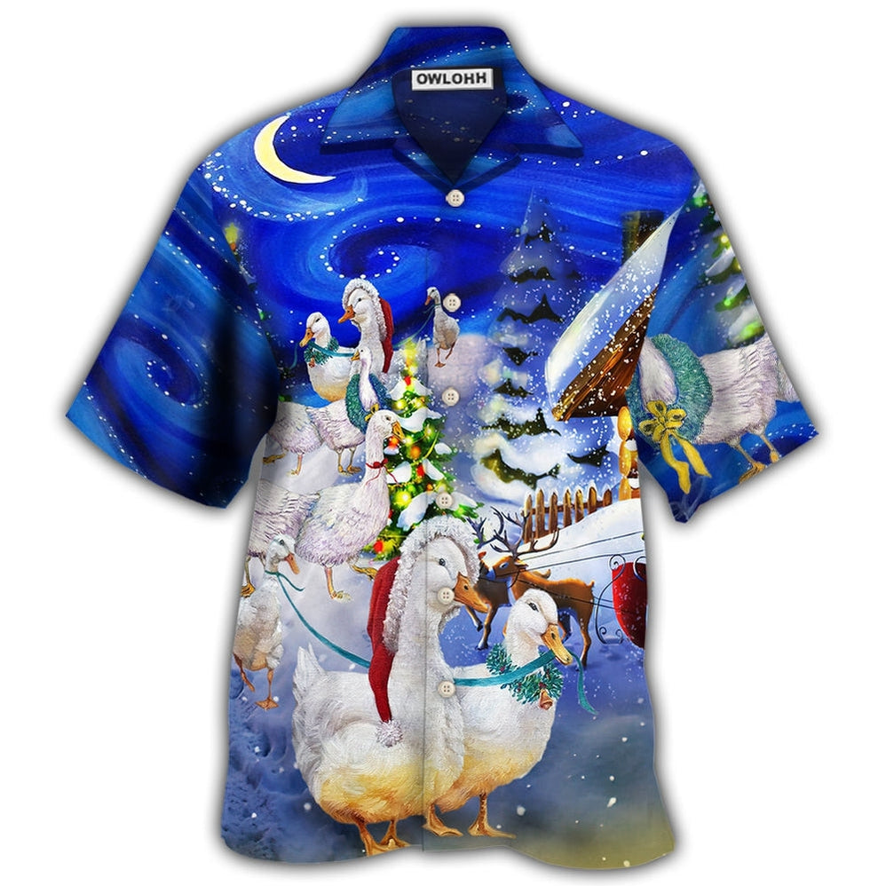 Duck Christmas Light All Night Hawaii Shirt Ha108675