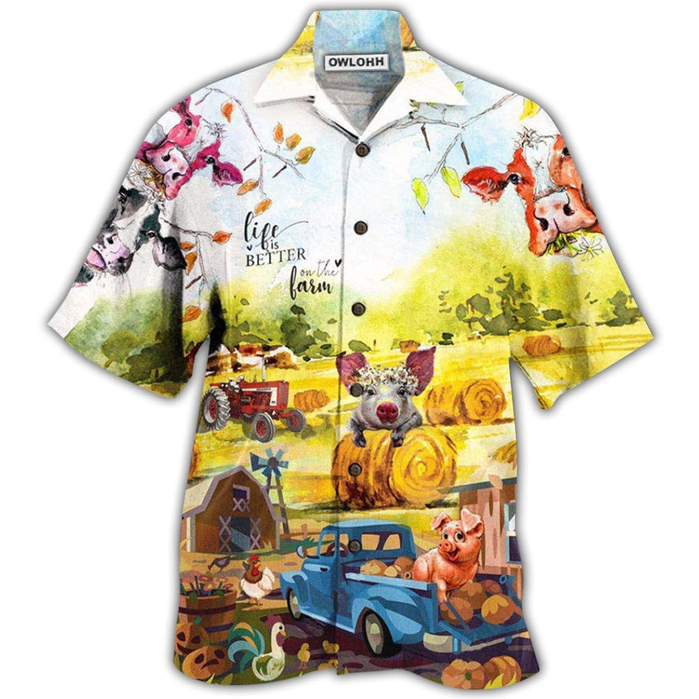 Farm Happy With Cow And Pig Hawaii Shirt Ha103710