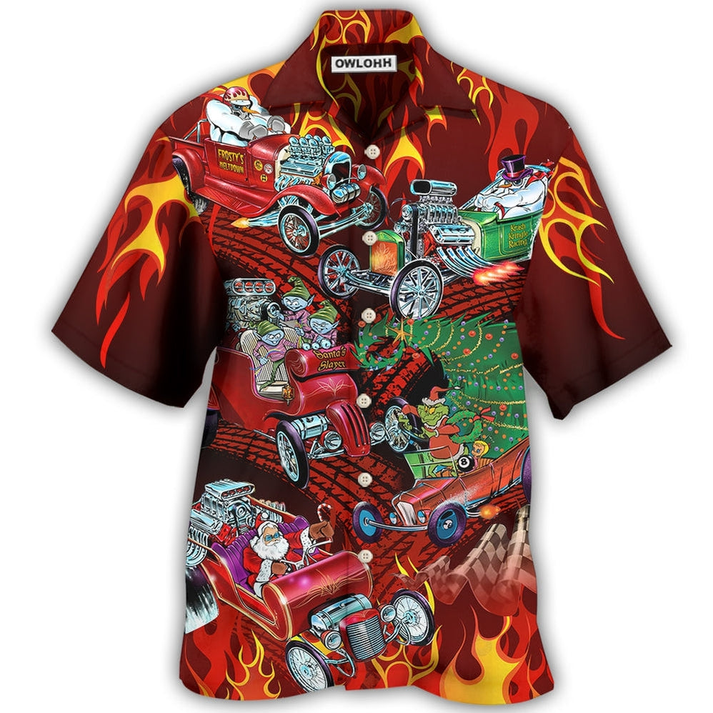 Hot Rod Merry Christmas Red Style Hawaii Shirt Ha23531