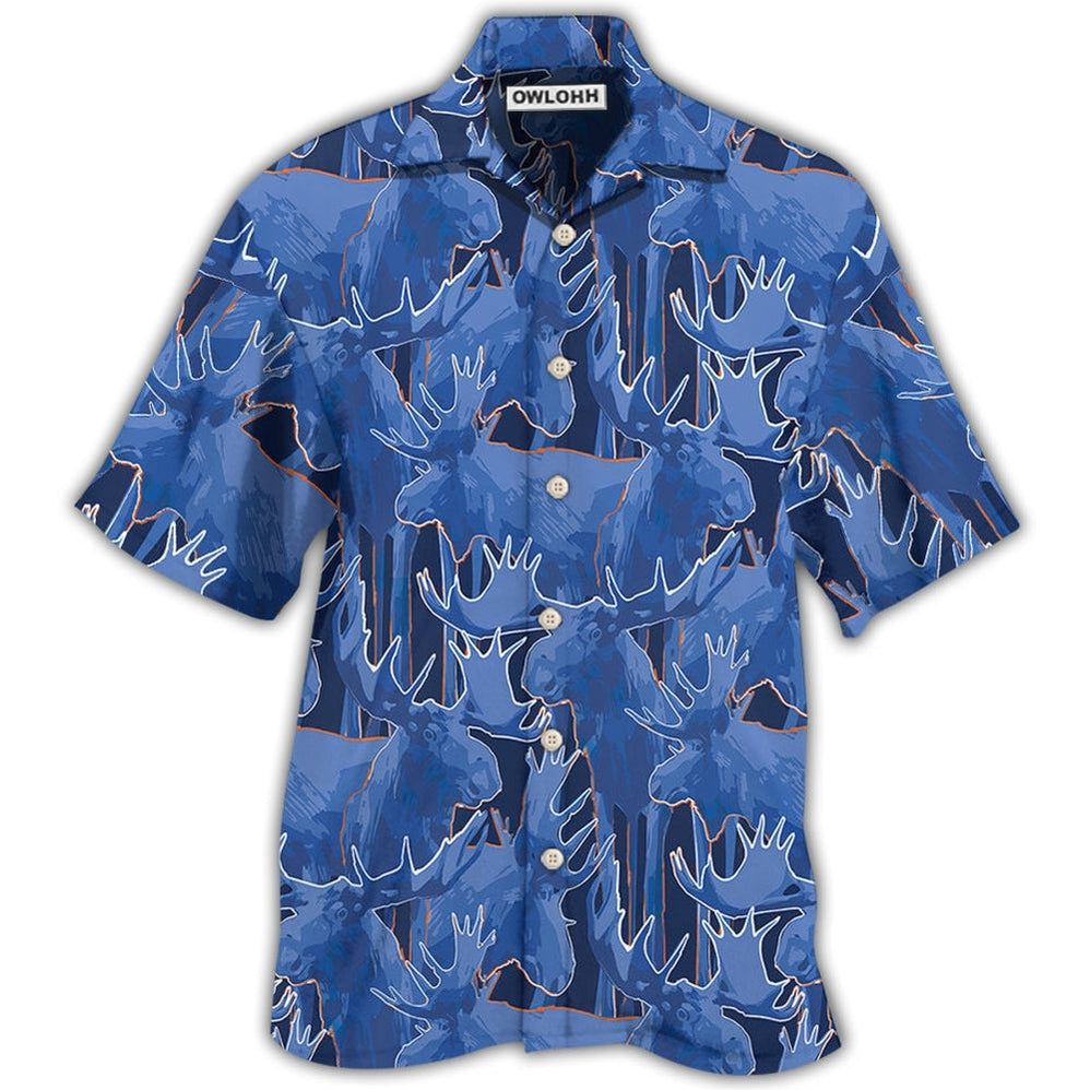 Moose Blue Beautiful Hawaii Shirt Ha12689