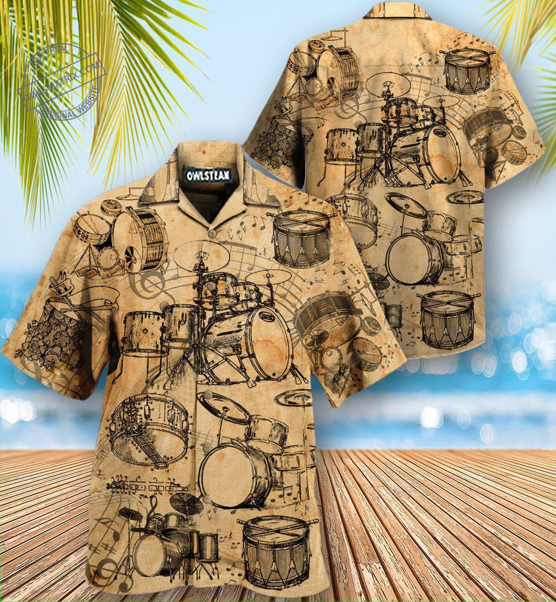 Music No Drums No Life Know Drums Know Life Edition - Hawaiian Shirt - HAWS05FNN090721 - Owls Matrix LTD