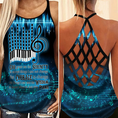 Piano Is My Life Limited - Cross Open Back Camisole Tank Top 5 - Owls Matrix LTD
