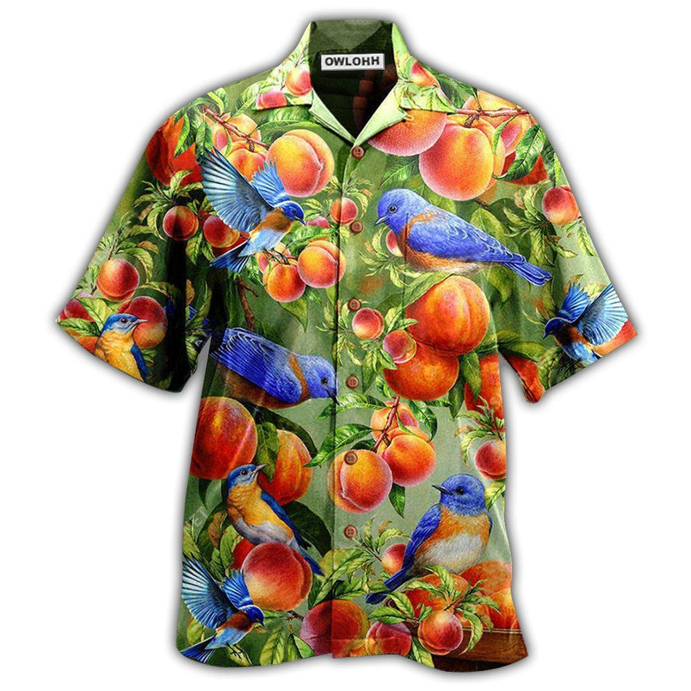 Robin Bird Something Peach Blue Hawaii Shirt Ha17800