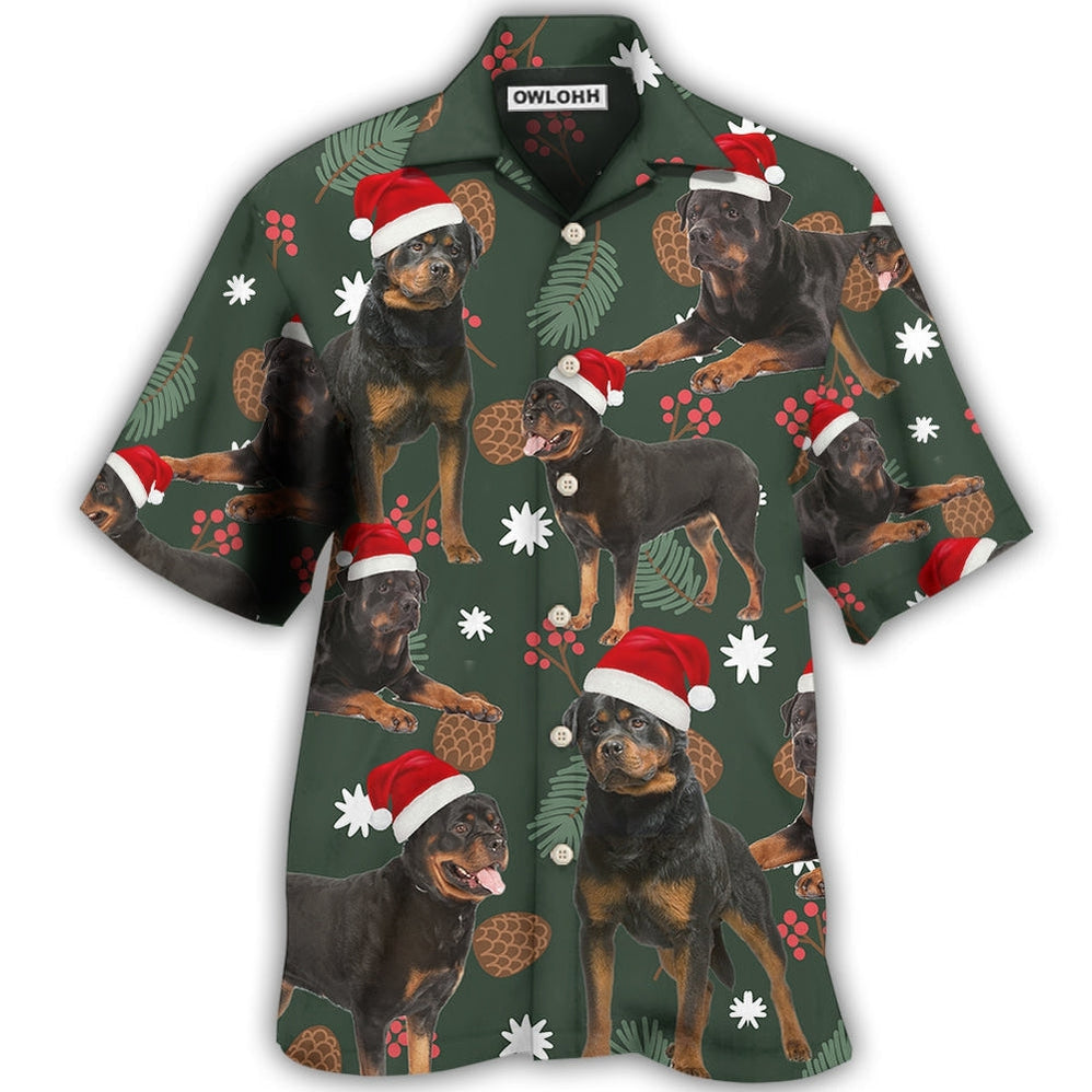 Rottweiler Green Leaf Merry Christmas Hawaii Shirt Ha73476