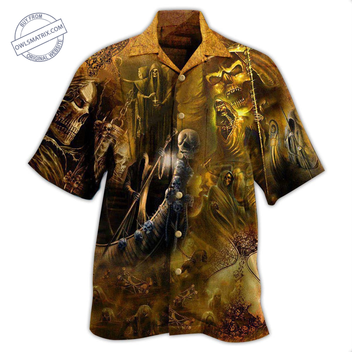 Hawaiian Shirt / Adults / S Skull Go To Hell Skull Edition - Hawaiian Shirt - HAWS18FNN120721 - Owls Matrix LTD