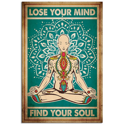 12x18 Inch Yoga Life Peace Lose Your Mind - Vertical Poster - Owls Matrix LTD