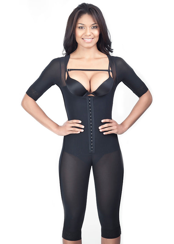 Model No.1625 Body shaper with sleeves, half Leg and derriere – The Perfect  Body