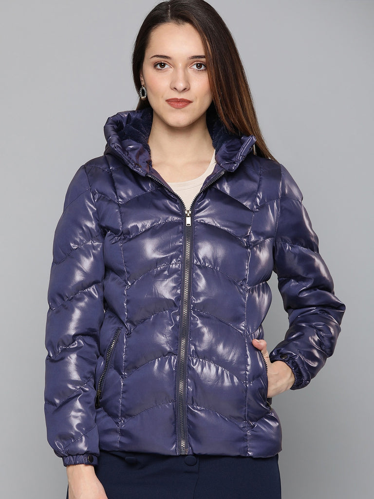 navy blue puffer jacket women's