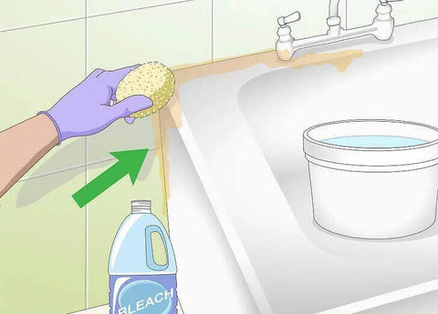 Disinfect bathtub caulking