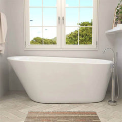 Modern white freestanding bathtub