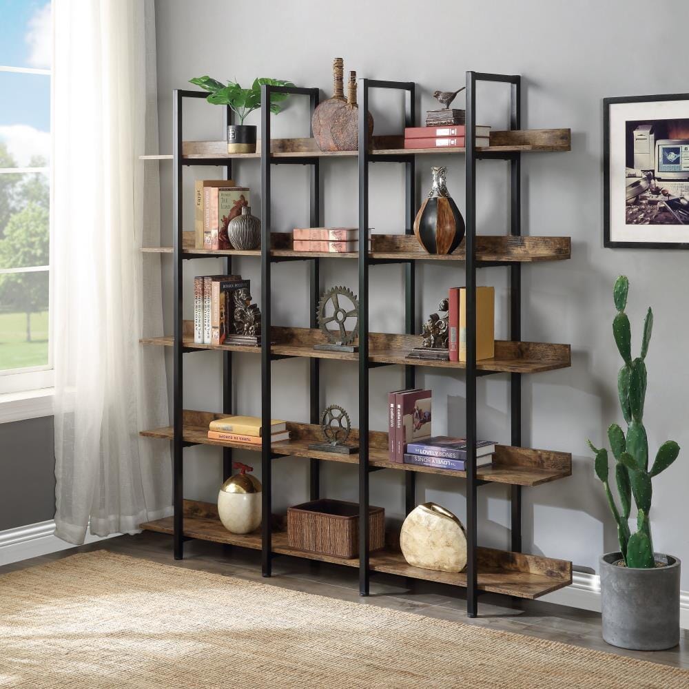 Tribesigns Bookshelf, 70.9 Bookcase 8-Tier Staggered Display Shelf