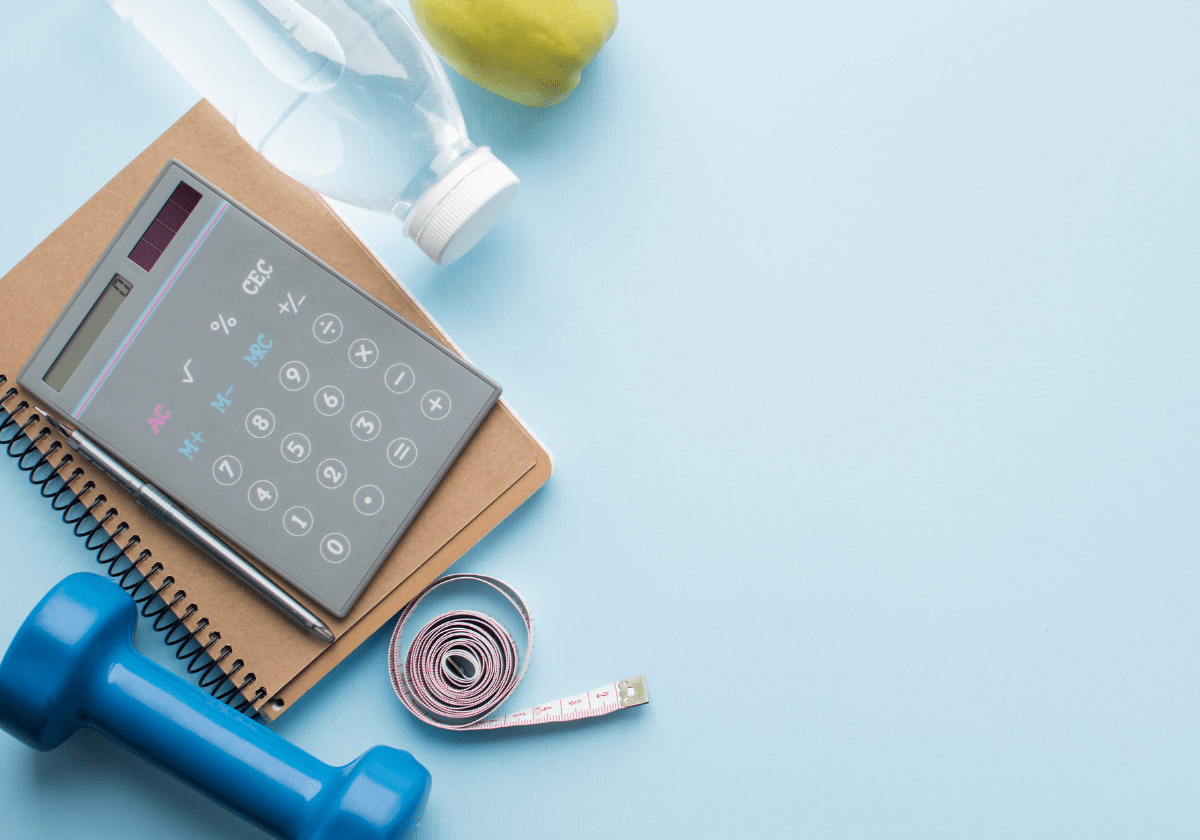 calculator and water