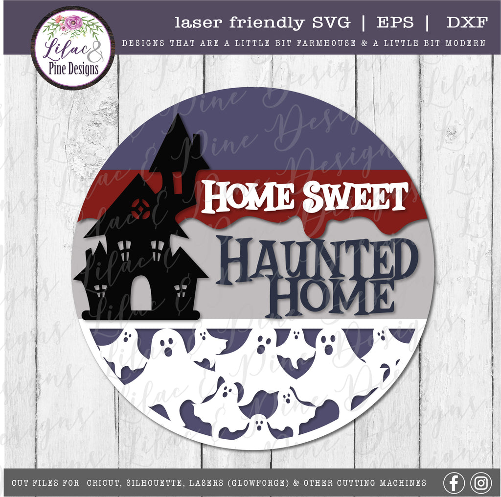 Download Home Sweet Haunted Home Sign SVG, Halloween Welcome SVG ...