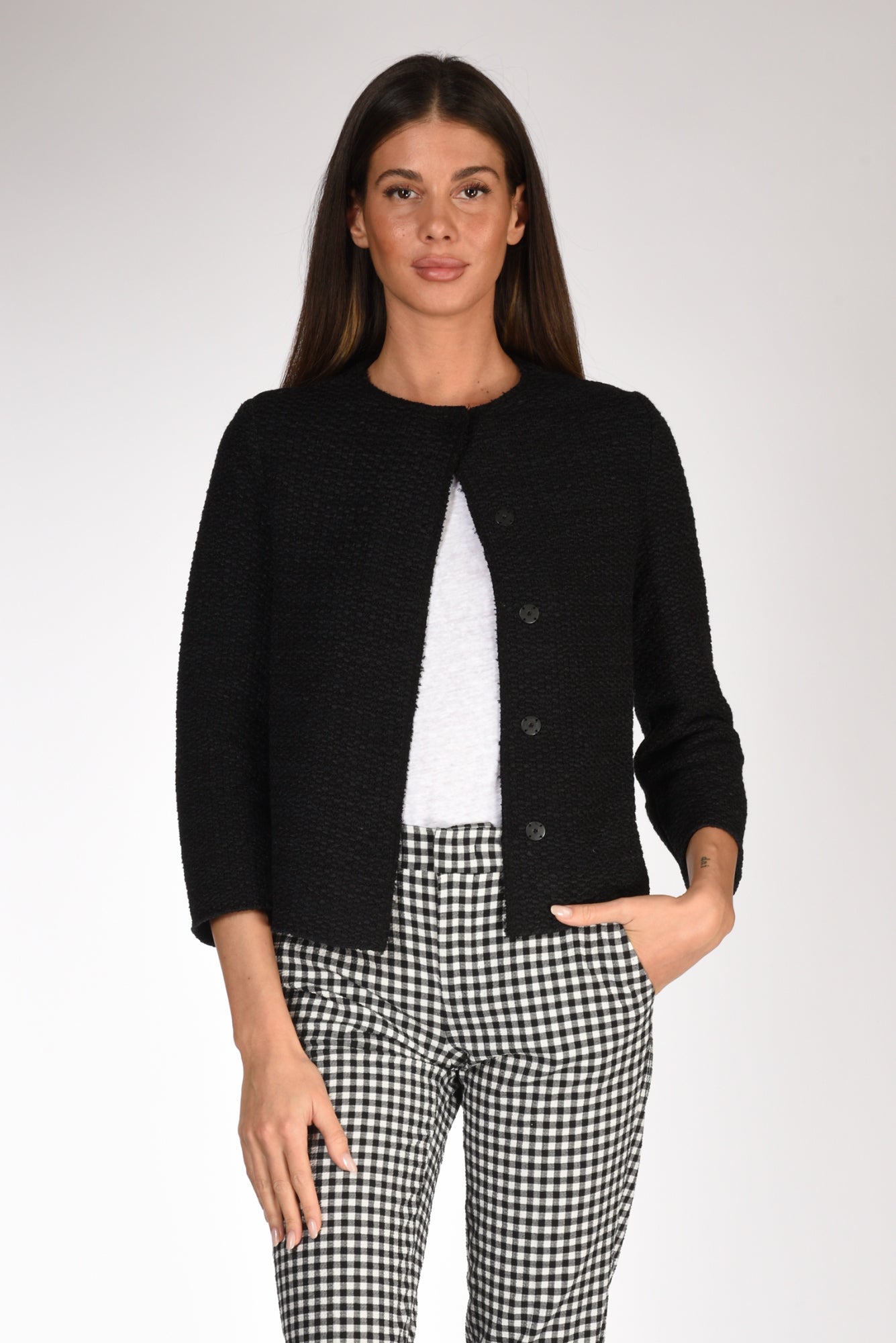 Pt Torino Blazer Gessata Nero Donna » Five Brescia